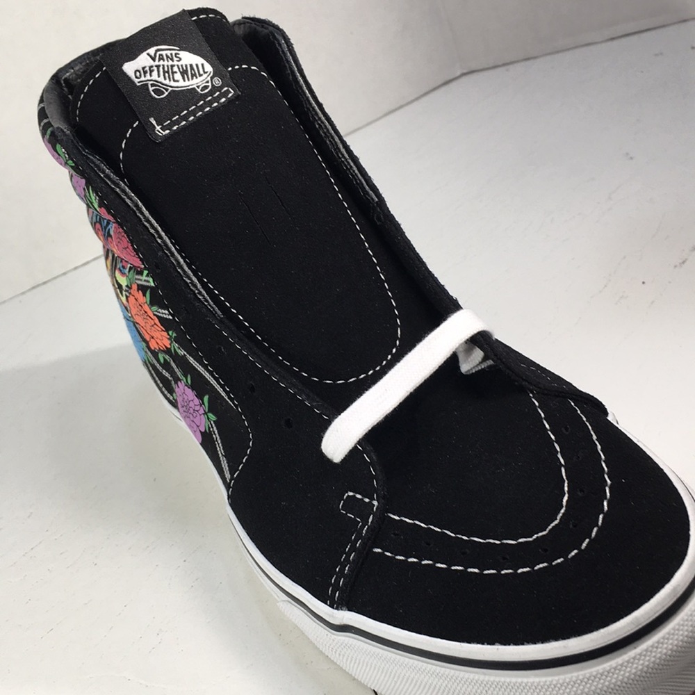 Vans Black Floral Skull High-Top Sneakers - Picture 6 of 10